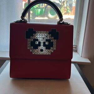 Stylish Red Panda Embellished Satchel
